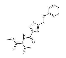 3-Methyl-2-[(2-phenoxymethyl-thiazole-4-carbonyl)-amino]-but-3-enoic acid methyl ester结构式