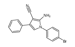 2-amino-1-(4-bromophenyl)-4-phenylpyrrole-3-carbonitrile Structure