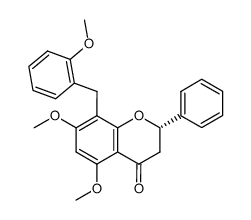 (S)-5,7-Dimethoxy-8-(2-methoxy-benzyl)-2-phenyl-chroman-4-one Structure