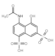 4-(acetylamino)-5-hydroxynaphthalene-1,7-disulphonic acid structure