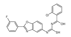 2-chloro-N-[[2-(3-fluorophenyl)-1,3-benzoxazol-5-yl]carbamothioyl]benzamide Structure