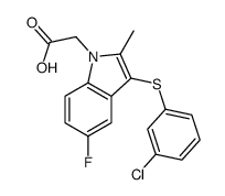 2-[3-(3-chlorophenyl)sulfanyl-5-fluoro-2-methylindol-1-yl]acetic acid结构式