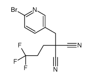 2-[(6-bromopyridin-3-yl)methyl]-2-(3,3,3-trifluoropropyl)propanedinitrile Structure