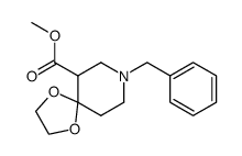 8-benzyl-1,4-dioxa-8-aza-spiro[4.5]decane-6-carboxylic acid methyl ester结构式