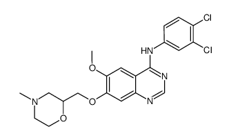 N-(3,4-dichlorophenyl)-7-{[(4-methylmorpholin-2-yl)methyl]oxy}-6-(methyloxy)quinazolin-4-amine Structure