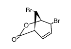 (1R,4S,5R,8S)-4,8-dibromo-6-oxabicyclo[3.2.1]oct-2-en-7-one结构式