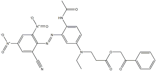 2-oxo-2-phenylethyl 3-({3-[(E)-2-(2-cyano-4,6-dinitrophenyl)diazen-1-yl]-4-acetamidophenyl}(ethyl)amino)propanoate Structure