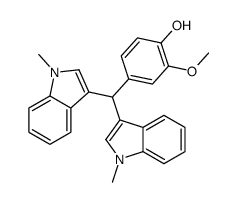 4-[bis(1-methylindol-3-yl)methyl]-2-methoxyphenol结构式