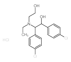 Benzeneethanol,4-chloro-a-(4-chlorophenyl)-b-[ethyl(2-hydroxyethyl)amino]-,hydrochloride (1:1)结构式