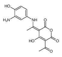 5-acetyl-3-[1-[(3-amino-4-hydroxyphenyl)amino]ethylidene]-4-hydroxy-2H-pyran-2,6(3H)-dione结构式