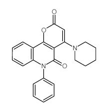 6-phenyl-4-piperidin-1-ylpyrano[3,2-c]quinoline-2,5-dione结构式