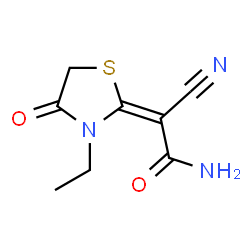 Acetamide, 2-cyano-2-(3-ethyl-4-oxo-2-thiazolidinylidene)- (9CI)结构式