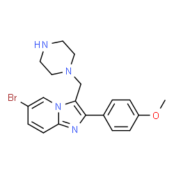 6-BROMO-2-(4-METHOXYPHENYL)-3-PIPERAZIN-1-YLMETHYLIMIDAZO[1,2-A]PYRIDINE structure