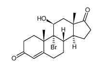 9-bromo-11β-hydroxy-androst-4-ene-3,17-dione结构式