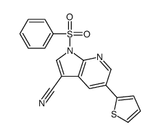 1-(Phenylsulfonyl)-5-(2-thienyl)-1H-pyrrolo[2,3-b]pyridine-3-carb onitrile结构式