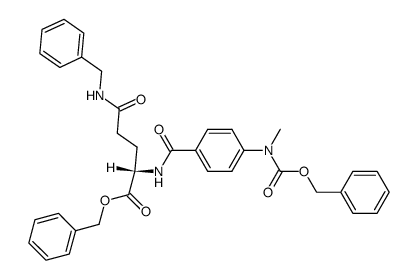 benzylN5-benzyl-N2-(4-(((benzyloxy)carbonyl)(methyl)amino)benzoyl)-L-glutaminate Structure