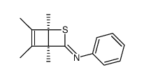1,4,5,6-tetramethyl-2-thia-3-(phenylimino)bicyclo[2.2.0]hex-5-ene结构式