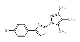1-[4-(4-bromophenyl)-1,3-thiazol-2-yl]-3,4,5-trimethyl-pyrazole结构式