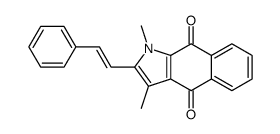 1,3-dimethyl-2-(2-phenylethenyl)benzo[f]indole-4,9-dione结构式
