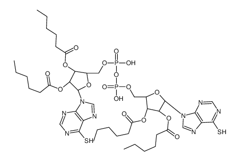 P(1),P(2)-bis(O(2'),O(3')-dihexanoyl-6-mercaptopurine-9 beta-ribofuranoside)-5'-pyrophosphate structure