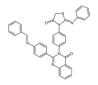 4(3H)-Quinazolinone, 3-(4-(4-oxo-2-(phenylimino)-3-thiazolidinyl)pheny l)-2-(4-((phenylmethylene)amino)phenyl)- picture