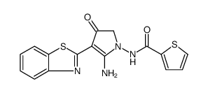 2-Thiophenecarboxamide, N-[5-amino-4-(2-benzothiazolyl)-2,3-dihydro-3-oxo-1H-pyrrol-1-yl] Structure