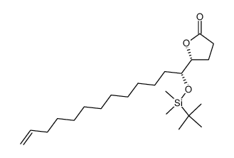 (R)-5-[(R)-1-(tert-Butyl-dimethyl-silanyloxy)-tridec-12-enyl]-dihydro-furan-2-one结构式
