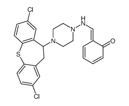 (6E)-6-[[[4-(3,8-dichloro-5,6-dihydrobenzo[b][1]benzothiepin-5-yl)piperazin-1-yl]amino]methylidene]cyclohexa-2,4-dien-1-one结构式
