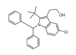 2-(1-benzhydryl-2-tert-butyl-5-chloroindol-3-yl)ethanol结构式