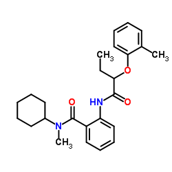 N-Cyclohexyl-N-methyl-2-{[2-(2-methylphenoxy)butanoyl]amino}benzamide结构式