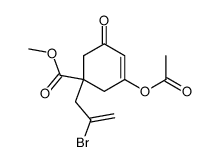 3-Acetoxy-1-(2-bromo-allyl)-5-oxo-cyclohex-3-enecarboxylic acid methyl ester结构式