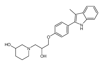 1-[2-hydroxy-3-[4-(3-methyl-1H-indol-2-yl)phenoxy]propyl]piperidin-3-ol结构式