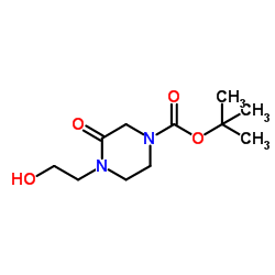 4-tert-butyloxycarbonyl-1-(2-hydroxyethyl)-piperazin-2-one结构式