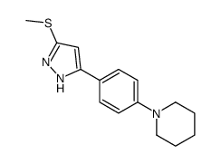 1-[4-(3-methylsulfanyl-1H-pyrazol-5-yl)phenyl]piperidine结构式