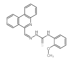 Hydrazinecarbothioamide,N-(2-methoxyphenyl)-2-(6-phenanthridinylmethylene)- structure