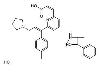 (1S,2S)-2-(methylamino)-1-phenylpropan-1-ol,(E)-3-[6-[(E)-1-(4-methylphenyl)-3-pyrrolidin-1-ylprop-1-enyl]pyridin-2-yl]prop-2-enoic acid,hydrochloride Structure