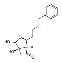 (2S,3R,4R)-2-(2-Benzyloxy-ethyl)-4,5-dihydroxy-3,4-dimethyl-tetrahydro-furan-3-carbaldehyde结构式