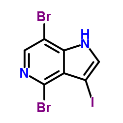 4,7-Dibromo-3-iodo-1H-pyrrolo[3,2-c]pyridine结构式