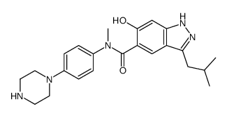 5-{N-[4-(piperazin-1-yl)phenyl]-N-methylaminocarbonyl}-3-isobutyl-6-hydroxy-1H-indazole Structure