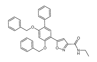 5-(4,6-bis-benzyloxy-biphenyl-3-yl)-isoxazole-3-ethylamide结构式