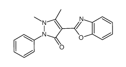 4-(1,3-benzoxazol-2-yl)-1,5-dimethyl-2-phenyl-1,2-dihydro-3H-pyrazol-3-one结构式
