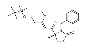 (R)-3-Benzyl-4-[(E)-5-(tert-butyl-dimethyl-silanyloxy)-3-methoxy-pent-2-enoyl]-thiazolidin-2-one Structure