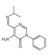 5-amino-3-phenyl-6-(propan-2-yliminomethyl)pyrimidin-4-one结构式