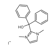 2-(hydroxydiphenylmethyl)-1,3-dimethyl-1H-imidazol-3-ium iodide Structure