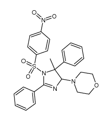 4-(5-methyl-1-((4-nitrophenyl)sulfonyl)-2,5-diphenyl-4,5-dihydro-1H-imidazol-4-yl)morpholine Structure