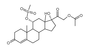 21-Acetoxy-17α-hydroxy-11α-methansulfonyloxy-pregn-4-en-3,20-dion结构式