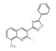2-chloro-8-methyl-3-(5-phenyl-1,2,4-oxadiazol-3-yl)quinoline Structure