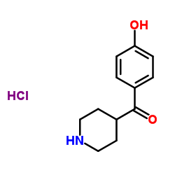 (4-Hydroxyphenyl)(4-piperidinyl)methanone hydrochloride (1:1) Structure