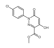 methyl 2-(4-chlorophenyl)-5-hydroxy-3-oxo-2,3-dihydropyridazine-6-carboxylate结构式