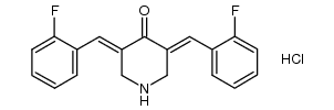 3,5-bis(2-fluorobenzylidene)-4-piperidone hydrochloride Structure